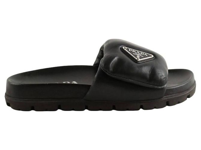 Prada Black leather mules