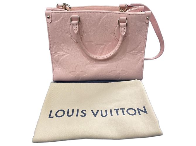 Onthego Louis Vuitton On the Go PM Bolsa de couro rosa