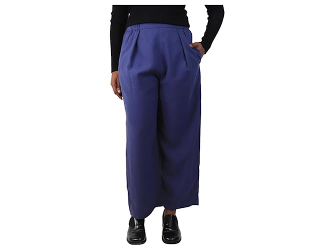 Autre Marque Blue silk pleated trousers - size M  ref.2540875