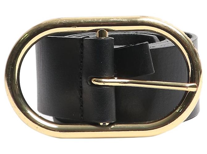 Frame Denim Schwarzer Leder-Gürtel mit Schnalle