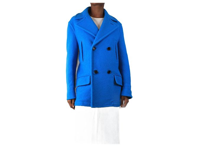 Marni Blue double-breasted wool peacoat - size UK 6