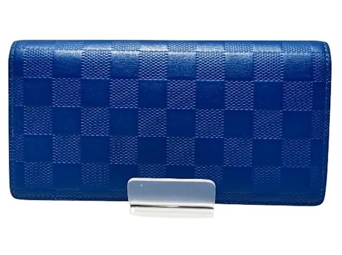 Louis Vuitton Damier Infini Portefeuille Brazza Wallet Blue Cloth  ref.2541129