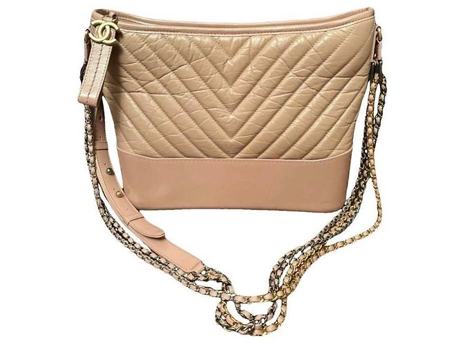 Sac à main Chanel Gabrielle en cuir beige