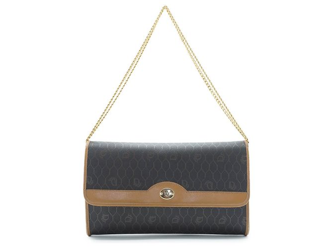 Dior Bolsa de ombro com corrente em favo de mel Marrom