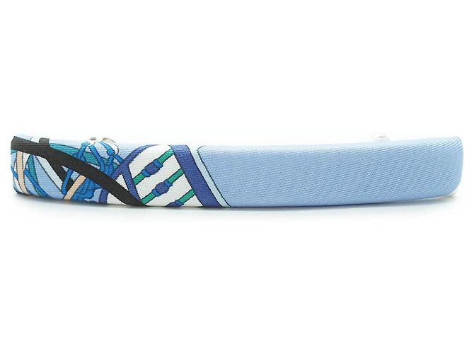 Hermès Clip per Capelli in Seta Eclipse GM Palladio Argento Blu 
