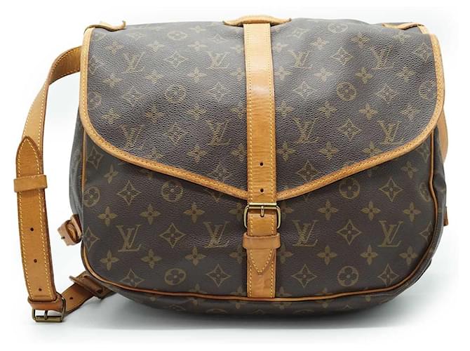 Louis Vuitton Monogram Saumur 35 Brown Leather  ref.2542214