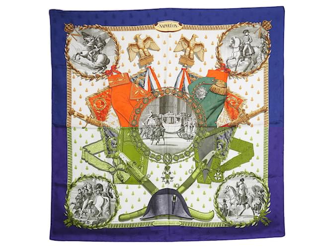 Hermès Napoleon Silk Carre 90 Blue  ref.2542228
