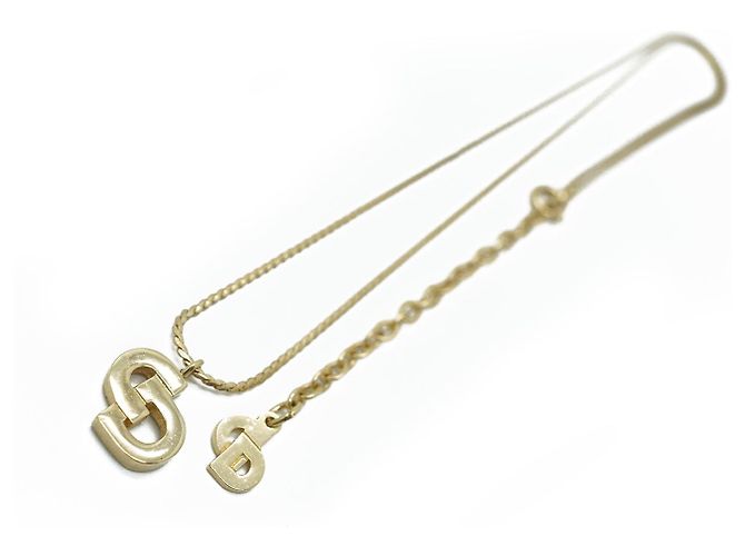 Dior Collier en or avec logo CD Doré