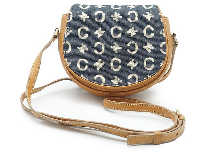 Céline Borsa a tracolla rotonda mini C Macadam Blu navy
