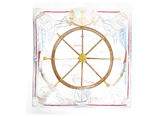 Hermès Vive le Vent Silk Carre 90 Blue