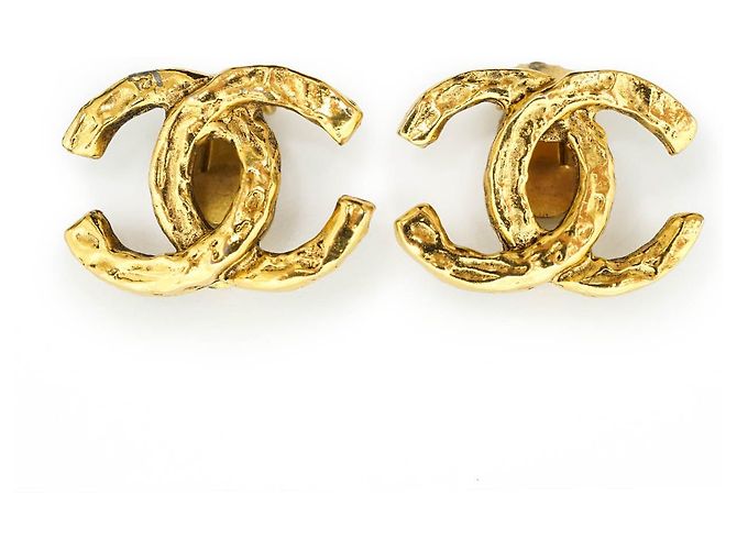 Chanel Orecchini Clip Logo CC D'oro 