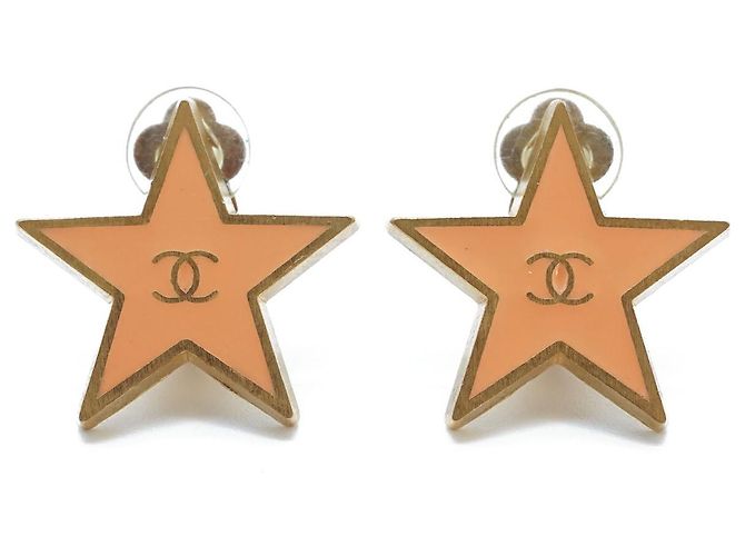 Chanel Pendientes de clip CC Logo Star GP Rosa