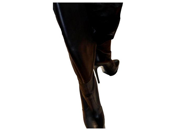 Casadei HIGH HEEL KNEE HIGH BOOTS Black