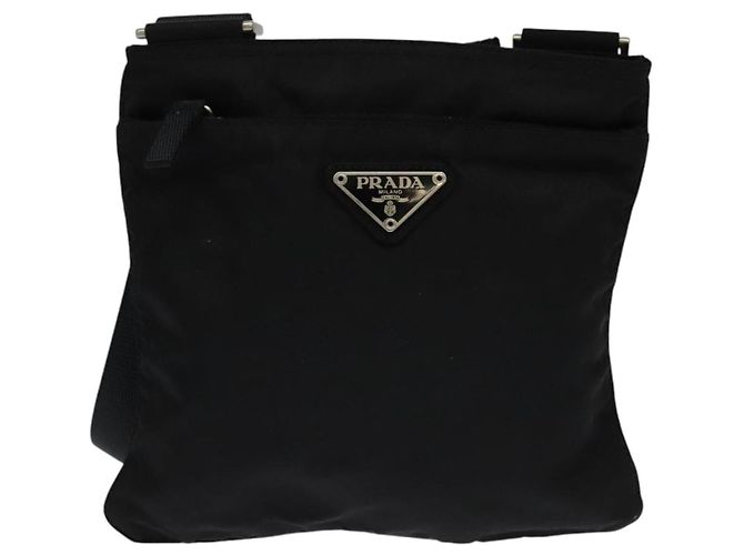 Prada Front Pocket Messenger Bag Tessuto Medium Black