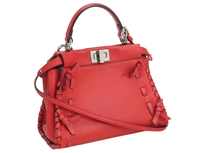 Fendi Peekaboo Mini Handbag in Red  ref.2542866