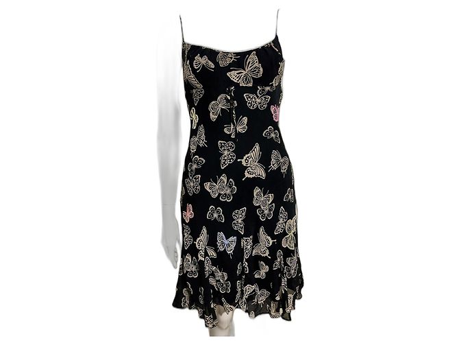 Jenny Packham Stunning silk dress with butterly pattern Black Multiple colors