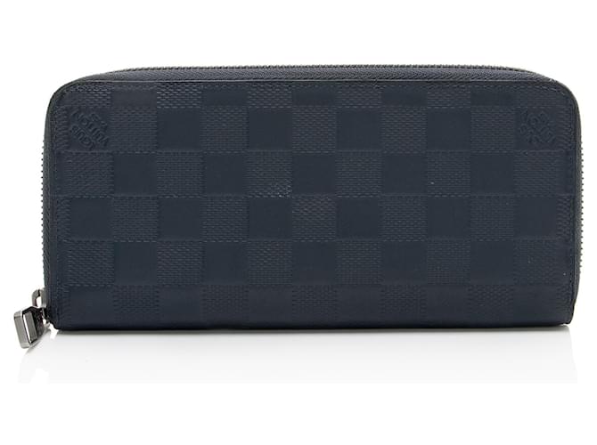 Louis Vuitton Damier Infini Vertical Zippy Wallet Blue Leather  ref.2542982