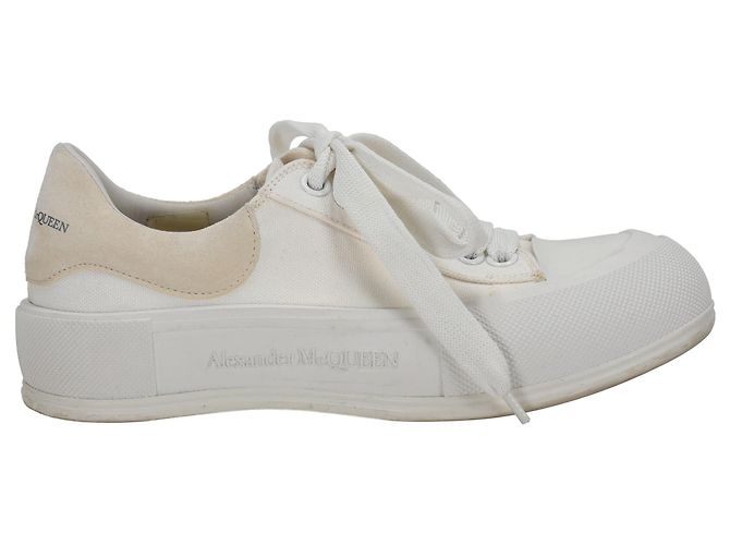 Sneakers in tela bianca Deck Skate con lacci Alexander McQueen Bianco