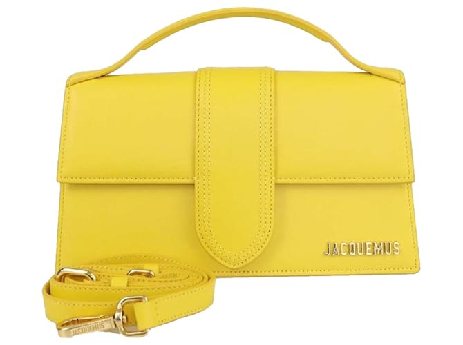 Jacquemus Le Grand Bambino Shoulder Bag Yellow Leather  ref.2543143