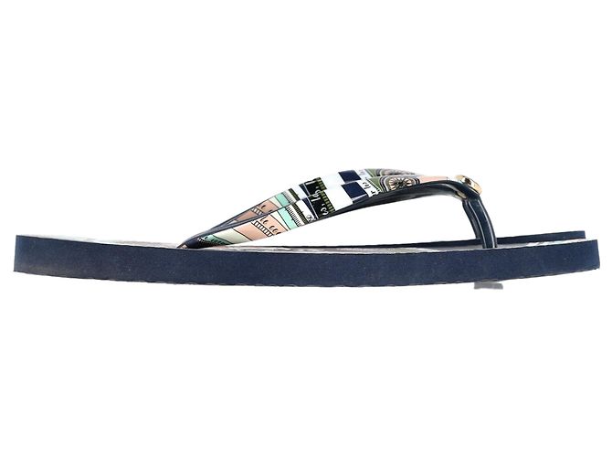 Tory Burch Printed Flip Flops in Multicolor Rubber