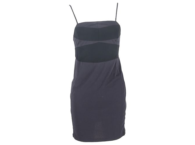 Chloé Square Neck Mini Dress in Navy Blue Cotton