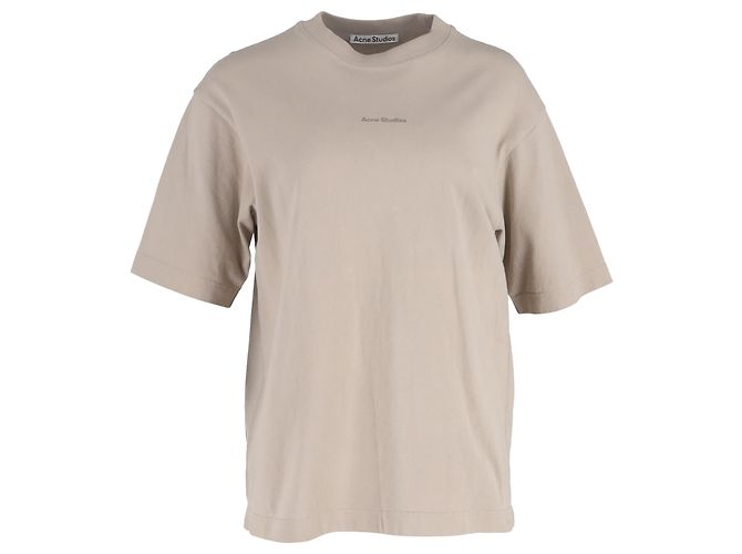 Beige Baumwoll-T-Shirt mit Acne Studios-Logo