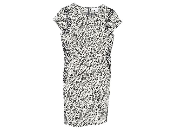 Vestido mini sheath Snake Wave em algodão branco de Diane von Furstenberg