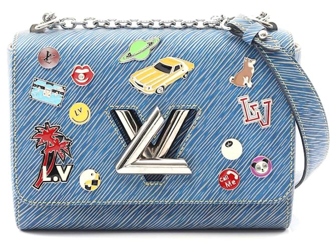 Louis Vuitton Twist MM Epi Denim Shoulder Bag Blue Leather Pony-style calfskin  ref.2543273