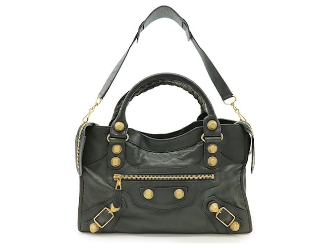 Balenciaga Giant City Leather Handbag Grey Pony-style calfskin  ref.2543275