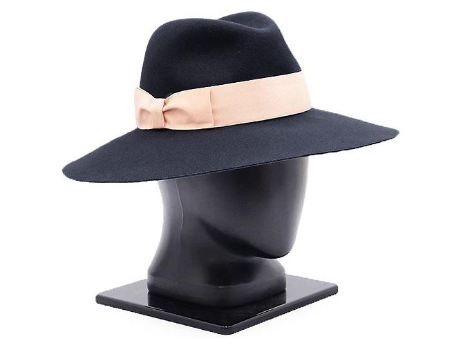 Autre Marque Borsalino Rabbit Fur Felt Fedora Hat Blue
