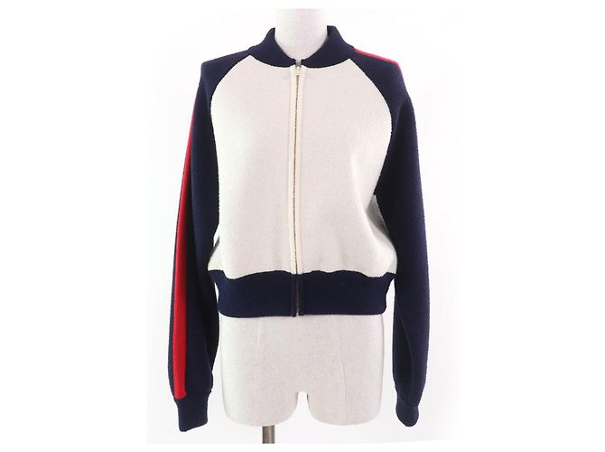 Christian Dior JA DIOR PARIS Cropped Bomber Jacket Blue