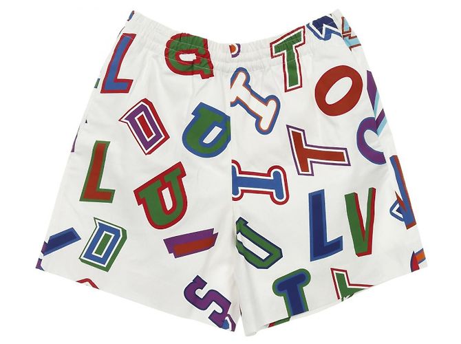 Bermuda de algodão com logo gráfico LOUIS VUITTON × NBA Branco Multicor