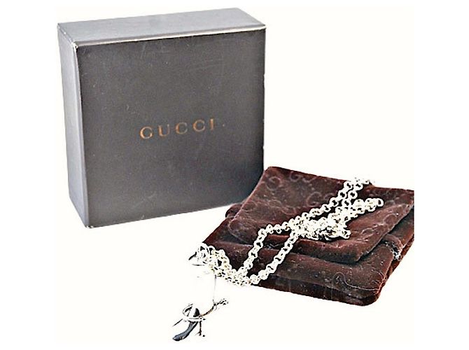 Collar Gucci Tom Ford con Pendiente de Bota de Montar Plata