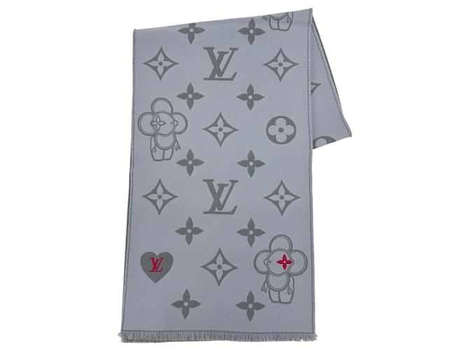 Louis Vuitton Gray Wool Stole Brown  ref.2543502