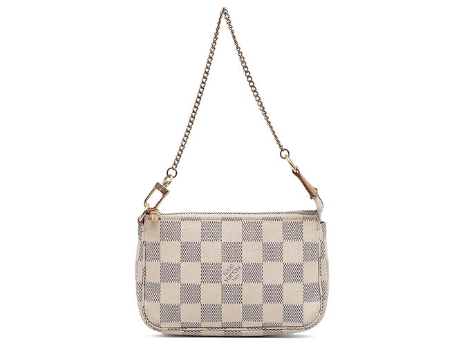 Mini Pochette Acessórios Damier Azur Branco Louis Vuitton