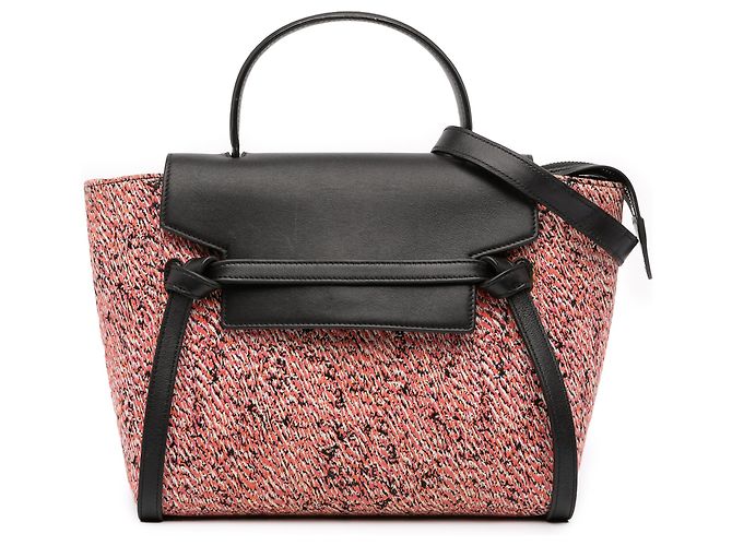 Belt Bag Céline Celine Pink Micro Tweed Belt Satchel