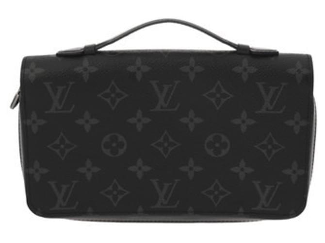 Louis Vuitton Monogram Eclipse Zippy XL Wallet Brown Black Patent leather  ref.2544024