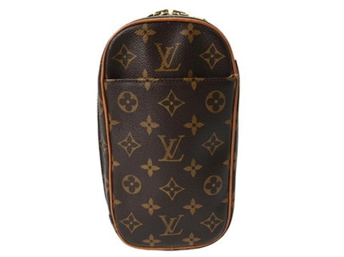 Louis Vuitton Monogram Canvas Pochette Ganju Brown M51870 Men's Body Bag Patent leather  ref.2544120