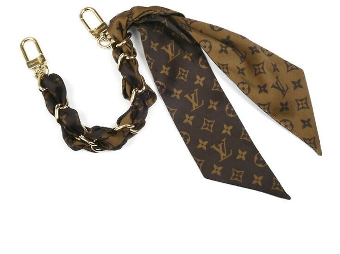 Catena Charm in Seta GP Louis Vuitton Fleur M01354 Marrone D'oro