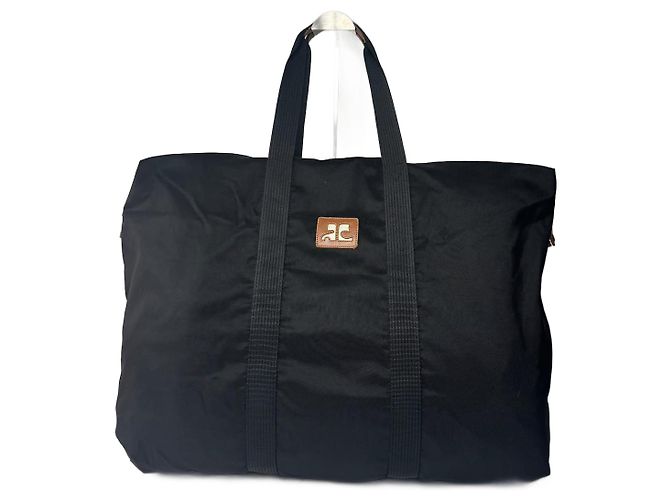 Vintage Courreges Polyester Reisetasche Schwarz