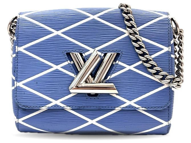 Borsa a Spalla Louis Vuitton Twist PM Blu Blu chiaro