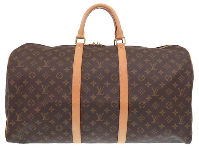 Louis Vuitton Monogram Keepall 55 Boston Bag Brown Patent leather  ref.2544419