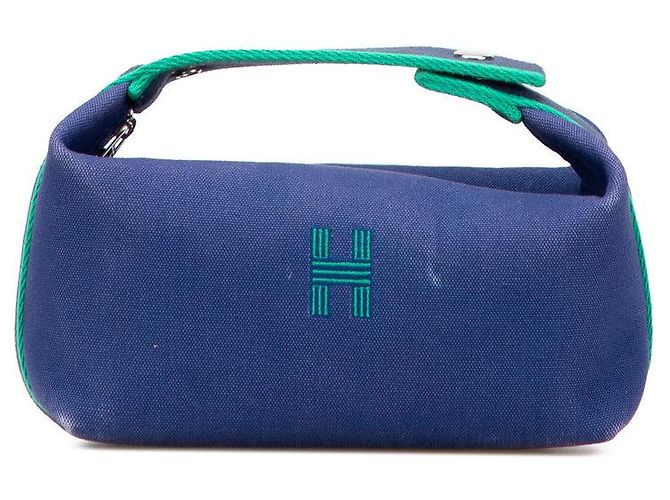 Hermès Bride a Brac Baumwollhandtasche Blau