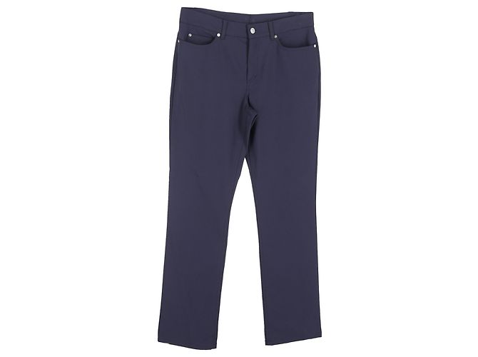 Escada gerade Hose aus marineblauer Seide