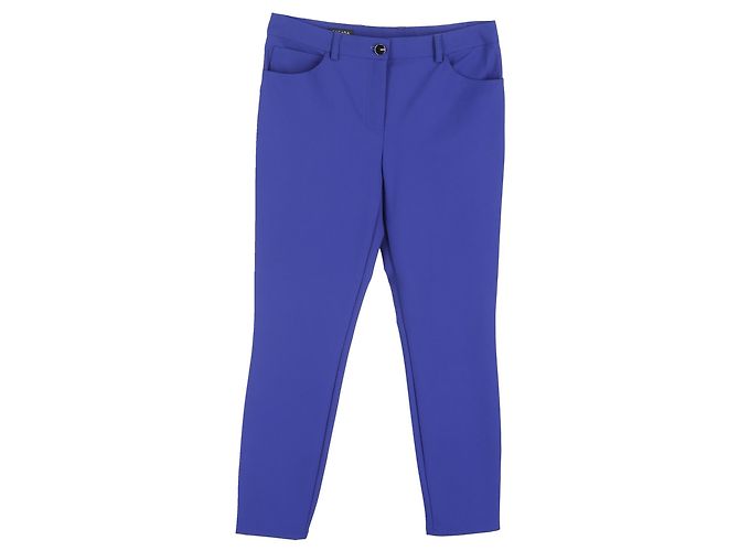 Escada gerade Hosen aus blauer Seide Hellblau