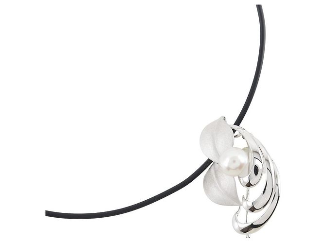 Autre Marque Collana 2 vie in perle argentate 2 in 1 Argento