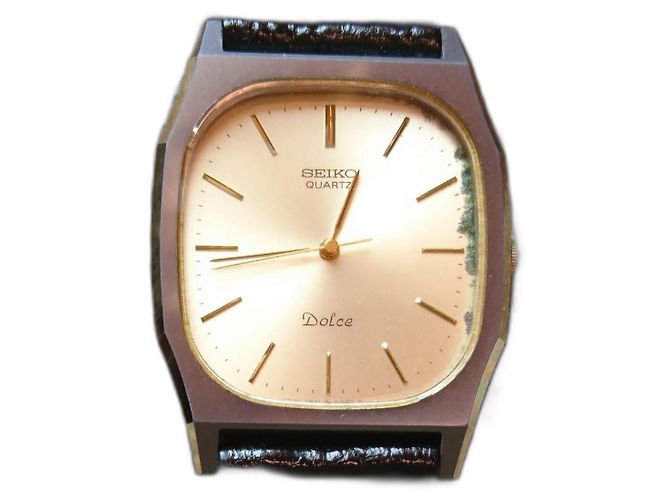 Seiko Dolce Quartz Watch ref. 5931-5420 Black Silvery Golden