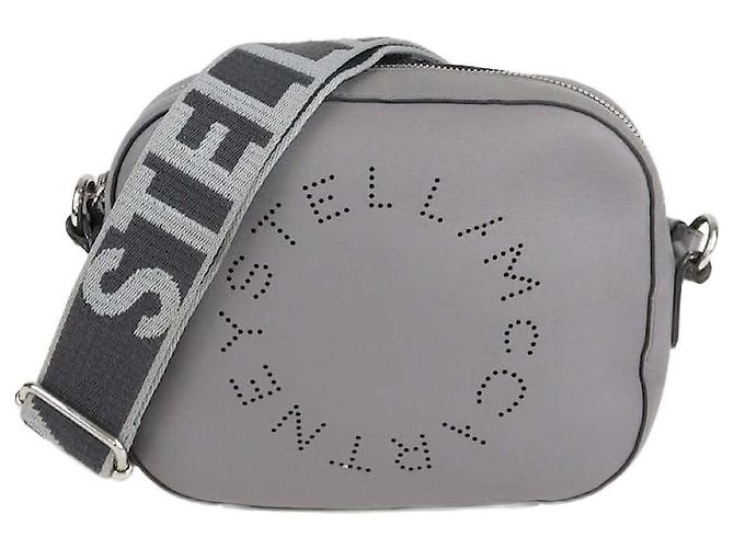 Stella Mc Cartney Bolsa transversal de câmera em couro sintético cinza Stella McCartney