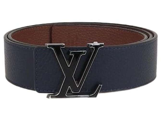 Louis Vuitton Navy Blue/Brown Leather LV Tilt Reversible Belt