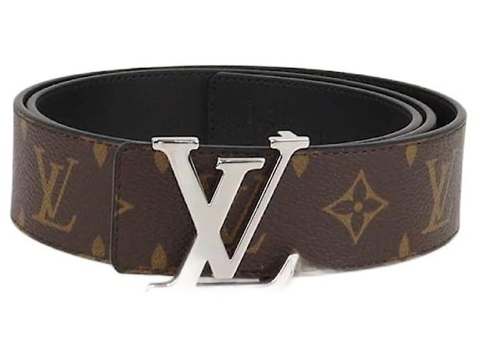 Louis Vuitton Black/Monogram Canvas & Leather Reversible 40MM Initiales Belt